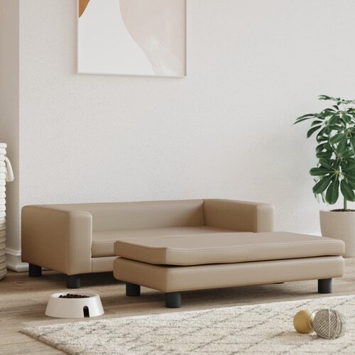 vidaXL Krevet za pse s produžetkom cappuccino 100x50x30cm umjetna koža Cijene