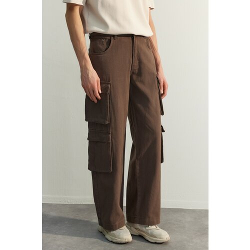 Trendyol Pants - Brown - Wide leg Slike