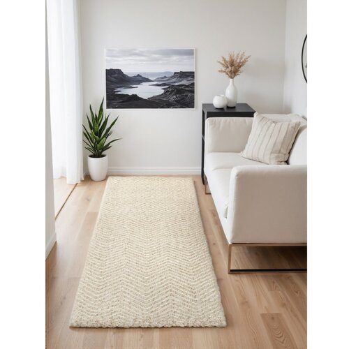Elle Decoration Krem/boje slonovače ručno rađena staza od mje&amp;scaron;avine vune 80x200 cm Majoli &amp;ndash; Slike
