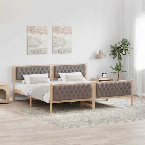  Krevetna konstrukcija s uzglavljem Sivo-smeđa 200 x 200 cm Cijene