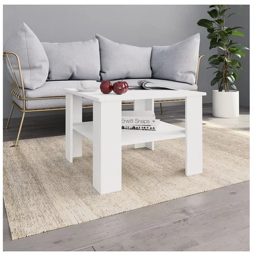  Klubska mizica bela 60x60x42 cm iverna plošča