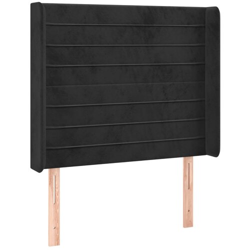 Maison Chic vzglavna omarica - nočna omarica - posteljna omarica z u&amp;scaron;esi črno 103x16x118/128 cm žamet, (21711741) Slike