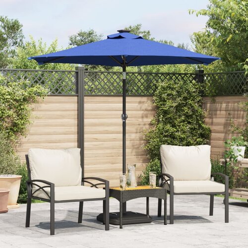 vidaXL Vrtni suncobran s čeličnom šipkom LED azurnoplavi 225x225x212cm Cijene