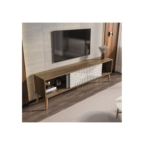 Hanah home tv polica riso walnut white Slike
