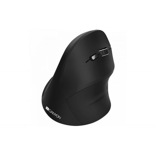 Canyon MW-16 wireless Vertical mouse, USB2.4GHz, Optical Technology, 6 number of buttons, USB 2.0, resolution: 800/1200/1600 DPI, black, size: 86*115*71mm,90g Slike