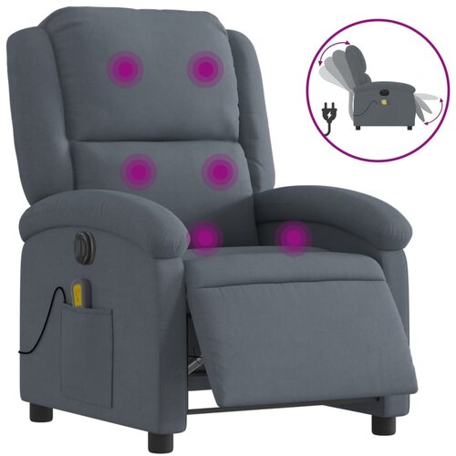 Maison Chic Električni masažni naslanjač - Relax naslanjač temno siv žamet, (22061083) Cene