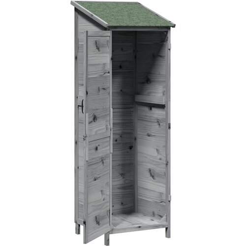  Vrtna &amp;Scaron;upa s krovom Siva 59,5 x 56 x 176,5 cm Čvrsto drvo jele Slike