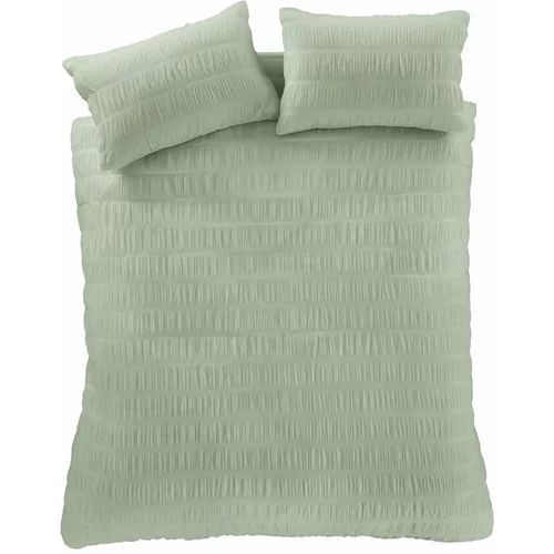 Catherine Lansfield Svetlo zelena posteljnina za zakonsko posteljo 200x200 cm –