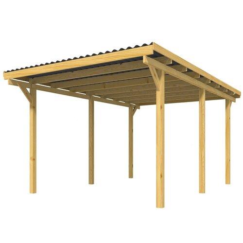 Stelmet raven nadstrešek carport za en avtomobil les 495 x 303 x 228 cm Cene
