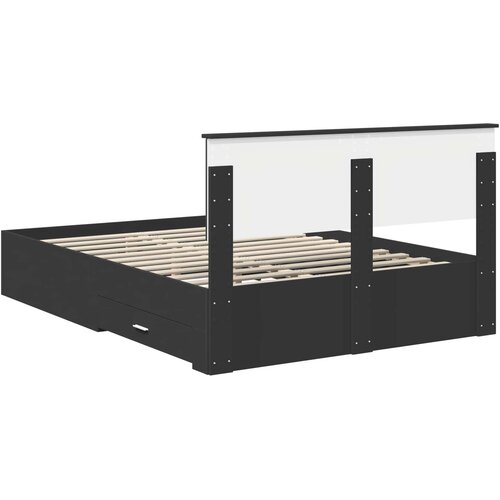  Krevetna konstrukcija Crna 140 x 190 cm Konstruirano drvo Slike