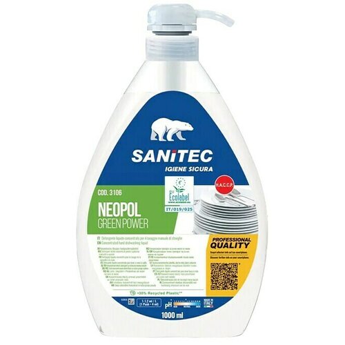 SANITEC Sredstvo za či&scaron;čenje posode Neopol Green Power (1000 l) Cene