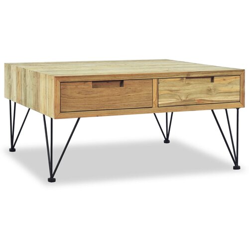 VidaXL Klubska mizica iz tikovine 80x80x40 cm masivna tikovina Slike