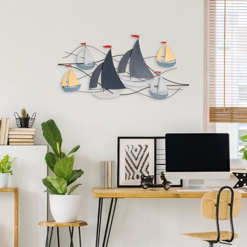  Zidna dekoracija 120&amp;times;60 cm &amp;mdash; metalna jedrilica Slike