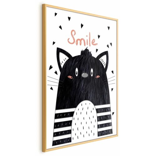  Plakat - Smile 29.7x42 Zlatni okvir Cene