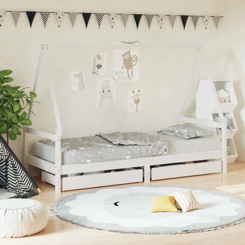  za dječji krevet s ladicama bijeli 90x190 cm od borovine