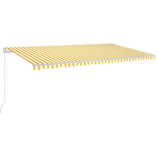 VidaXL Automatska tenda sa senzorom LED 600 x 300 cm žuto-bijela Slike