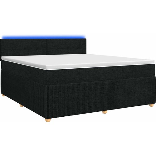  Boxspring krevet s madracem Crna 140 x 200 cm Tkanina Slike