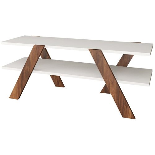 Kalune Design Bijelo/natur TV stalak u dekoru oraha 120x33 cm Basic - Cijene