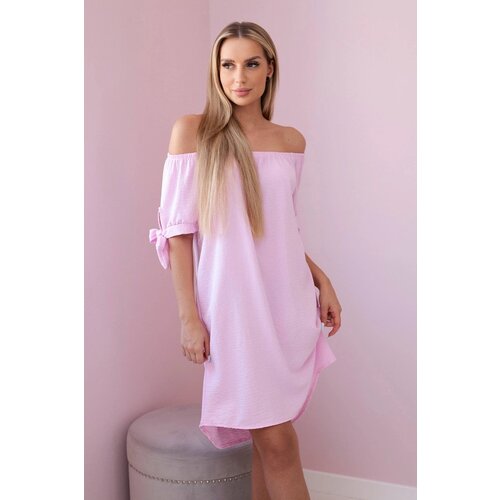 Kesi Women&amp;#039;s dress with ties on the sleeves - candy pink Slike