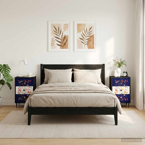  Noćni ormar MAINZ 2 kom. Crni hrast 36 x 33 x 61 cm Cijene