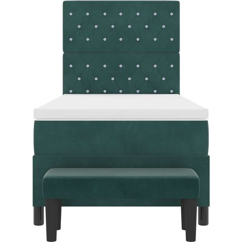  Krevet s Box Springom s madracem i klupom Tamnozeleni 100x200 cm Bar&amp;scaron;unasti Slike