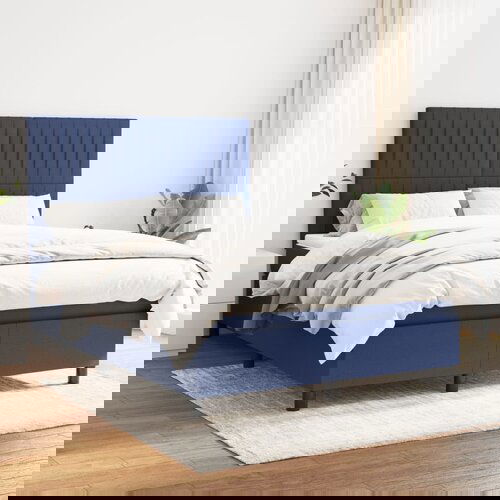  The Living Store Box spring postelja z vzmetnico modra 140x200 cm blago - Box Spring Postelja, (21501291) Slike
