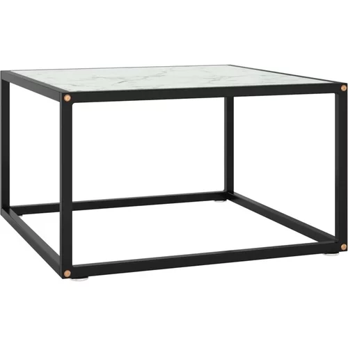  Klubska mizica črna z belim marmornim steklom 60x60x35 cm