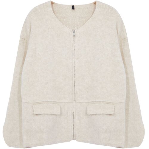 Trendyol stone soft textured coat knitwear cardigan Slike