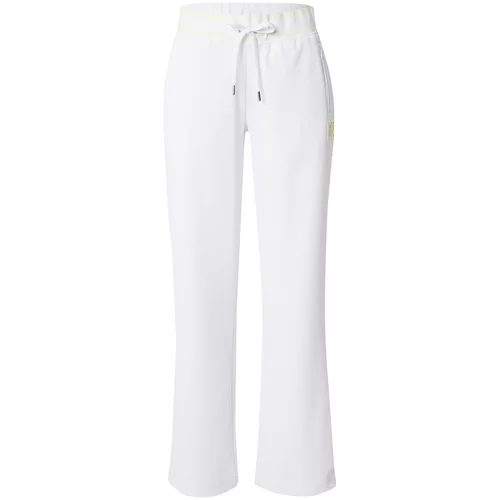 Juicy Couture Sport Športne hlače pastelno rumena / bela