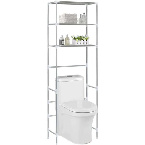 vidaXL Stalak iznad toaletne školjke s 3 police srebrni 53x28x169 cm Cijene