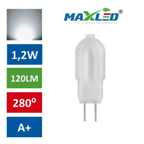 MAX-LED LED žarnica - sijalka G4 1,2W 12V nevtralno bela 5000K 1:1 Slike