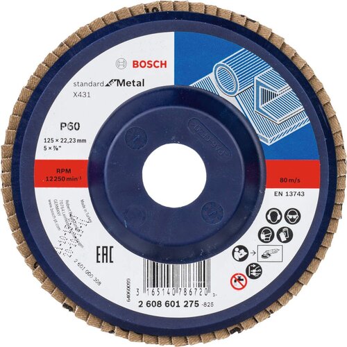 Bosch lamelni brusni disk X431, Standard for Metal 125 mm, 22,23 mm, 60 - 2608601275 Cene