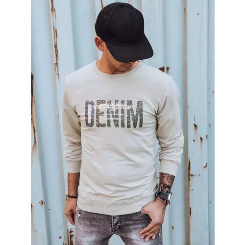 DStreet Bluza męska z nadrukiem beżowa Slike
