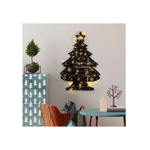 WALLXPERT Zidna dekoracija XMASBLACK-031, 70x100 cm, Crna Cene