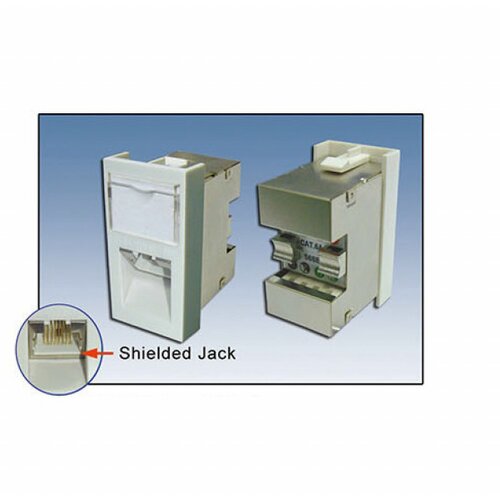 Uložak sa 1 RJ-45 STP kat. 6A pod uglom - dim. 45x22.5mm (1M), Shielded, Krone LSA reglete, DELTA / EC & ETL sertifikati Cene