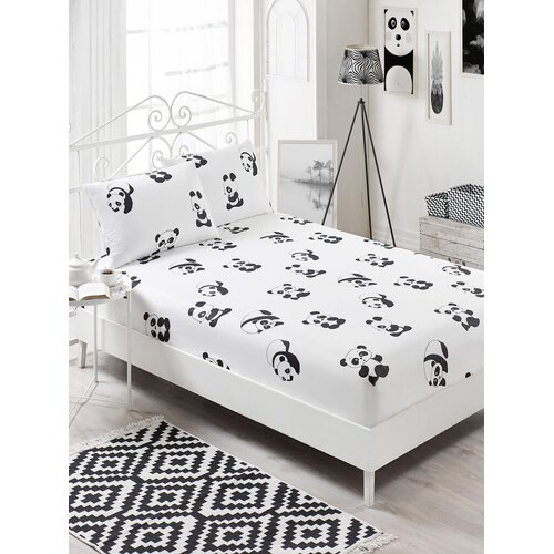 Aberto Design Set posteljine i 2 jastučnice Panda, 160x200+20 cm, Crno-bijela Cene