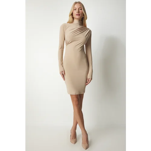  Women's Cream Draped Sandy Dress