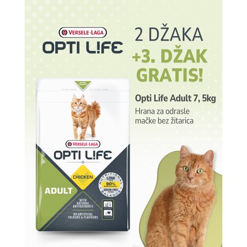 Versele-laga opti life hrana za mačke - piletina 7.5kg 2+1 gratis! Slike
