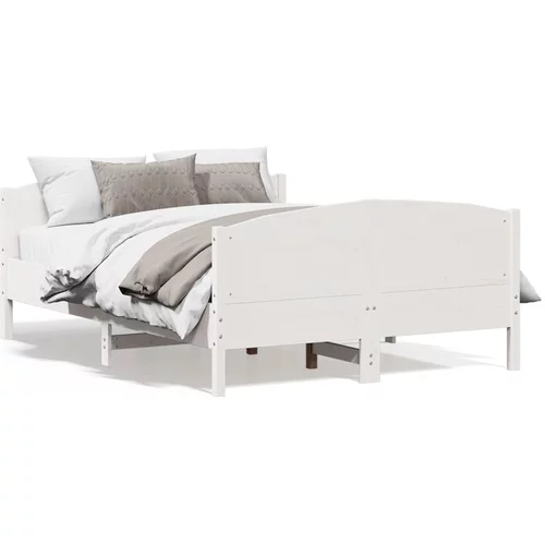vidaXL Okvir kreveta s uzglavljem bijeli 140 x 190 cm od borovine