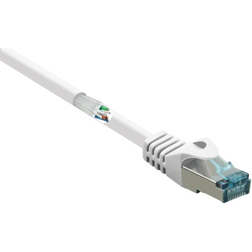Renkforce RF-5043912 RJ45 omrežni kabel\, Patch kabel CAT 6a S/FTP 10.00 m bela z zaščitnim zapornim zatičem\, ognjevaren 1 kos, (20419350) Cene