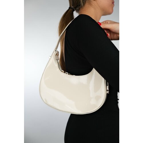 LuviShoes SUVA Women's Cream Patent Leather Handbag Slike