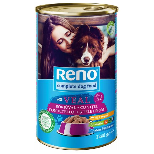 Reno Vlažna hrana za pse, Ukus jetre, 1.24kg Slike