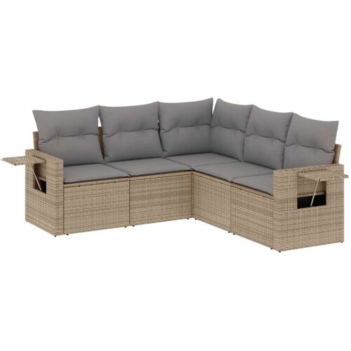 vidaXL 5-dijelni vrtni set sofa s jastucima bež od poliratana Cijene