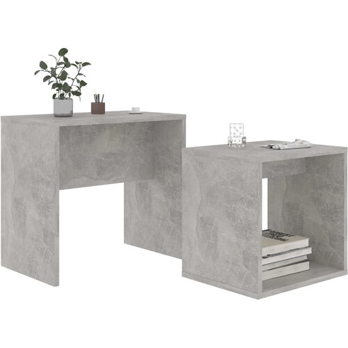  Set stolića za kavu boja betona 48x30x45 cm konstruirano drvo Slike