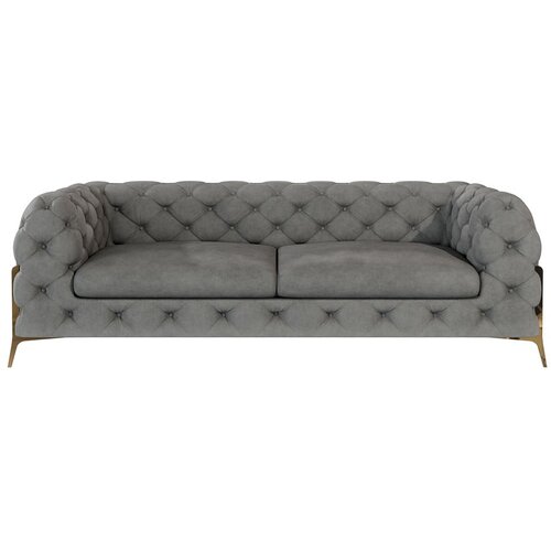 Ropez Siva baršunasti sofa 225 cm Chelsea Bis – Cene