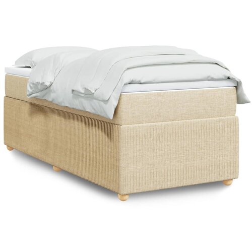 vidaXL Krevet s oprugama i madracem krem 90 x 200 cm od tkanine Cijene