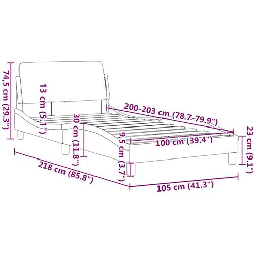 vidaXL Posteljni okvir brez vzmetnice temno siv 100x203 cm tkanina, (21072809) Cene