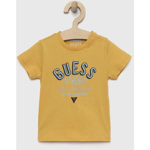 Guess Otroška bombažna majica rumena barva