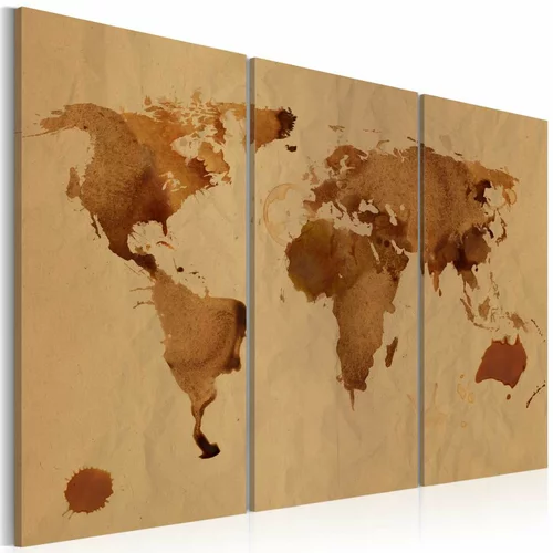  Slika - The World painted with coffee - triptych 90x60