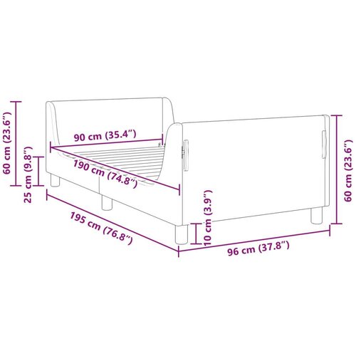  Krevet za djecu s uzglavljem Krema 90 x 190 cm Vuna Slike